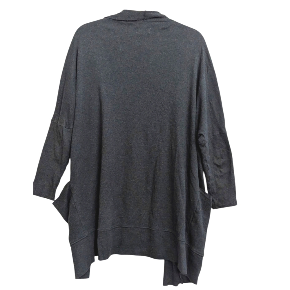 Pact 100% Organic Cotton Dark Gray Open Front Cardigan w/ Front Pockets Sz L/XL - Picture 2 of 10